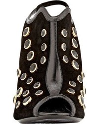 Nicholas Kirkwood Embellished Suede Leather Slingback Sandals Blue Size 5