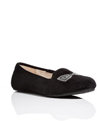 UGG Australia Suede Slipper Style Alloway Loafers With Crystal Bow
