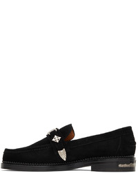Toga Virilis Black Suede Embellished Loafers