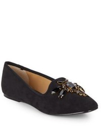 Ellen Tracy Ainsley Embellished Suede Flats