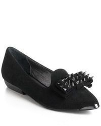 Modern Vice Gwen Studded Bow Suede Loafers