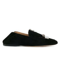 Sergio Rossi Square Toe Embellished Loafers