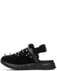 Givenchy Suede Shearling Marshmallow Clog Loafers