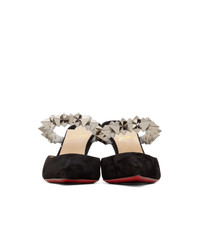 Christian Louboutin Black And Silver Planet Choc 80 Heels