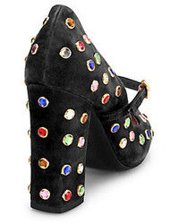 Boutique Moschino Jewel Embellished Mary Jane Pumps
