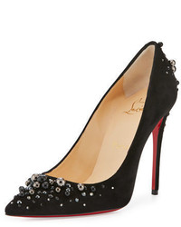 Christian Louboutin Candidate Pearly Embellished Suede Red Sole Pump