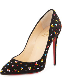 Christian Louboutin Pigalle Follies Crystal Red Sole Pump Blackmulti