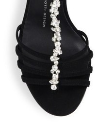 Giuseppe Zanotti Cam Pallido Crystal Embellished Suede Sandals