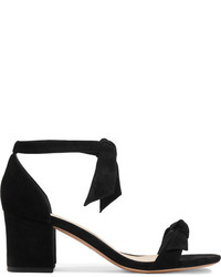 Alexandre Birman Clarita Bow Embellished Suede Sandals Black
