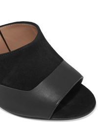 Marni Embellished Suede And Leather Sandals Black