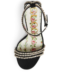 Gucci Ilse Crystal Embellished Suede Sandal
