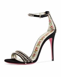Gucci Ilse Crystal Embellished Suede Sandal