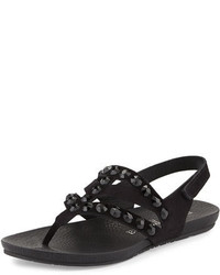 Pedro Garcia Jory Jewel Embellished Sandal Black