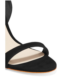 Sophia Webster Maya Bow Embellished Suede Sandals Black