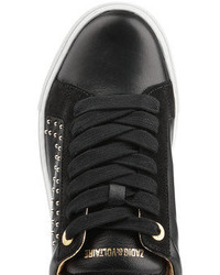 Zadig & Voltaire Embellished Leather And Suede Sneakers