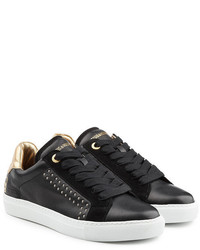 Zadig & Voltaire Embellished Leather And Suede Sneakers