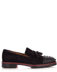 Christian Louboutin Rossini Spike Embellished Suede Loafers