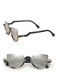 Fendi 52mm Embellished Semi Rimless Acetate Sunglasses