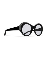 Alexandre Vauthier Alain Mikli Roselyn Round Frame Crystal Embellished Acetate Sunglasses