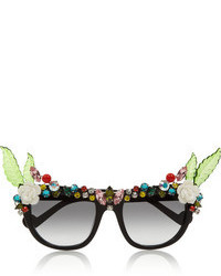 Swarovski Anna Karin Karlsson Tropical Crystal Embellished D Frame Acetate Sunglasses