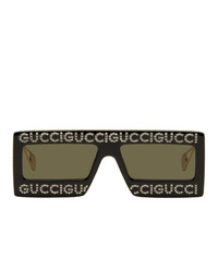 Gucci Black Acetate Mask Sunglasses