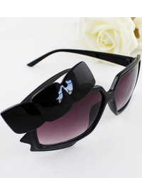 Black Rim Bow Embellished Sunglasses