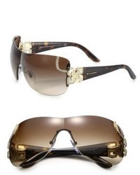 Bvlgari Crystal Embellished Metal Rectangle Sunglasses