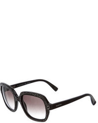 Valentino Crystal Embellished Square Sunglasses