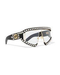 Gucci Embellished D Frame Acetate And Gold Tone Sunglasses