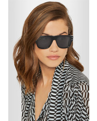 Alexander McQueen Embellished D Frame Acetate Sunglasses Black