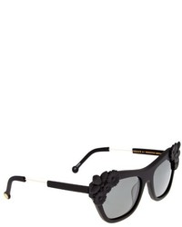 Preen by Thornton Bregazzi Floral Embellished Rubber Sunglasses