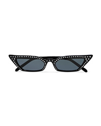 Poppy Lissiman Le Skinny Luxe Cat Eye Crystal Embellished Acetate Sunglasses