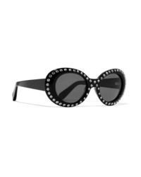 Acne Studios Mustang Round Frame Crystal Embellished Acetate Sunglasses