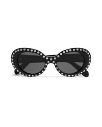 Acne Studios Mustang Round Frame Crystal Embellished Acetate Sunglasses
