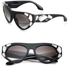 Prada Oversized Embellished Sunglasses, $450 | Saks Fifth Avenue | Lookastic