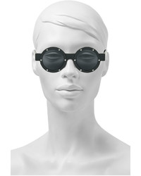 Le Specs Porthole Embellished Round Frame Acetate Sunglasses