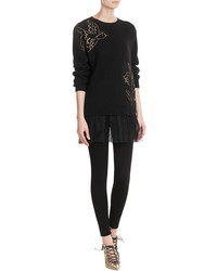 RED Valentino Red Valentino Stud And Eyelet Embellished Pullover