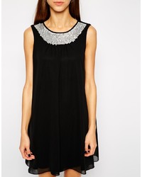 Lashes Of London Trapeze Dress With Embellished Collar