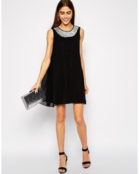 Lashes Of London Trapeze Dress With Embellished Collar
