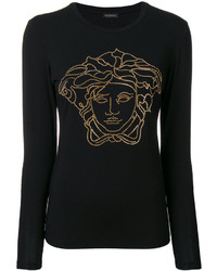 Versace Crystal Embellished Medusa T Shirt