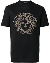Versace Embellished Painted Medusa T Shirt