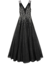Jenny Packham Samar Crystal Embellished Glittered Tulle Gown