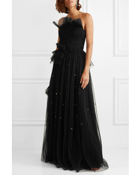 Jason Wu Strapless Embellished Pliss Tulle Gown