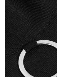 Stella McCartney Embellished Stretch Knit Turtleneck Sweater Black