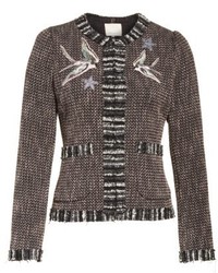 Rebecca Taylor Embellished Multi Tweed Jacket