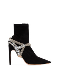Sophia Webster Black Lorena 100 Crystal Embellished Velvet Boots