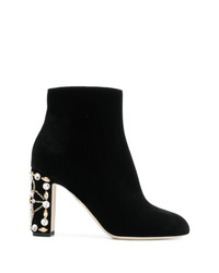 Dolce & Gabbana Embellished Heel Ankle Boots