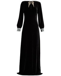 Roberto Cavalli Wing Appliqu Sequin Embellished Velvet Gown