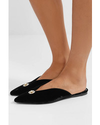 Mercedes Castillo Shinzo Embellished Velvet Slippers