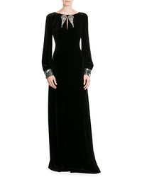 Roberto Cavalli Velvet Maxi Dress With Silk